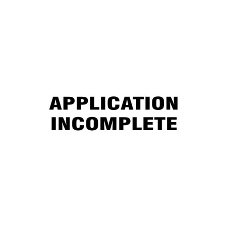 APPLICATION INCOMPLETE Stamp