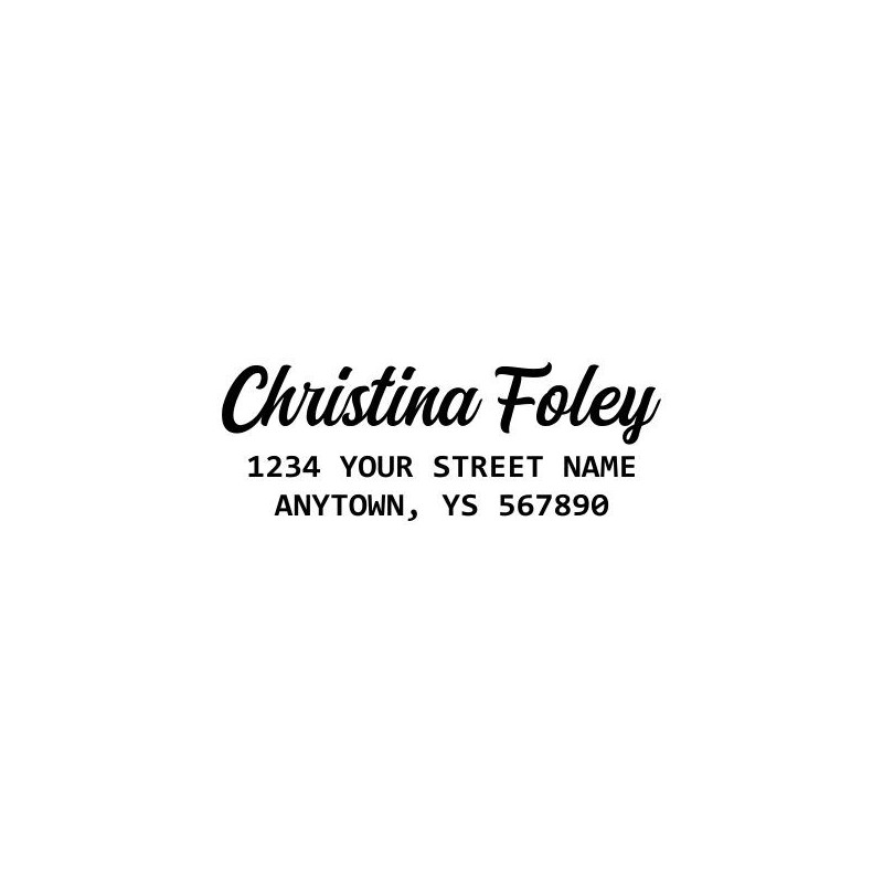 Custom return address Stamp - Christina Foley