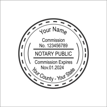 Custom round Notary Stamp