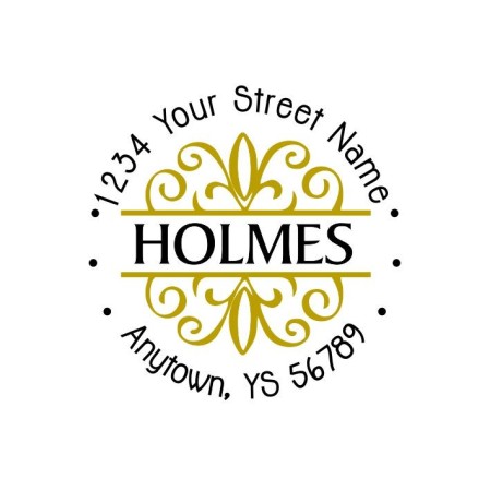 Holmes Address Multicolor Stamp - 1 5/8"