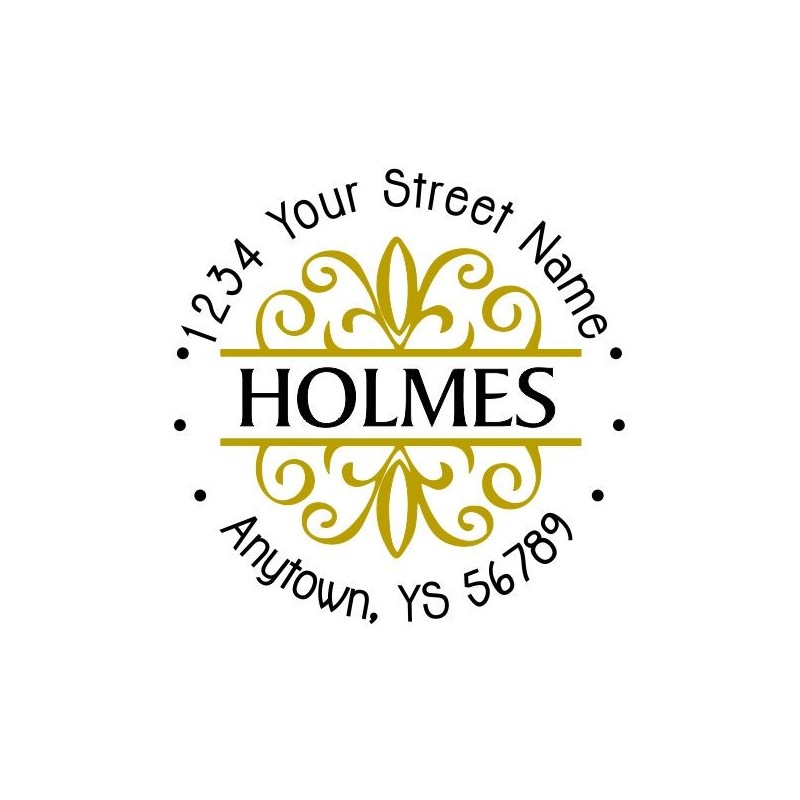 Holmes Address Multicolor Stamp - 1 5/8"